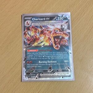 Pokemon Charizard GX Card - Red and Silver